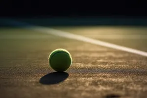 Yellow Tennis Ball on Grass Court