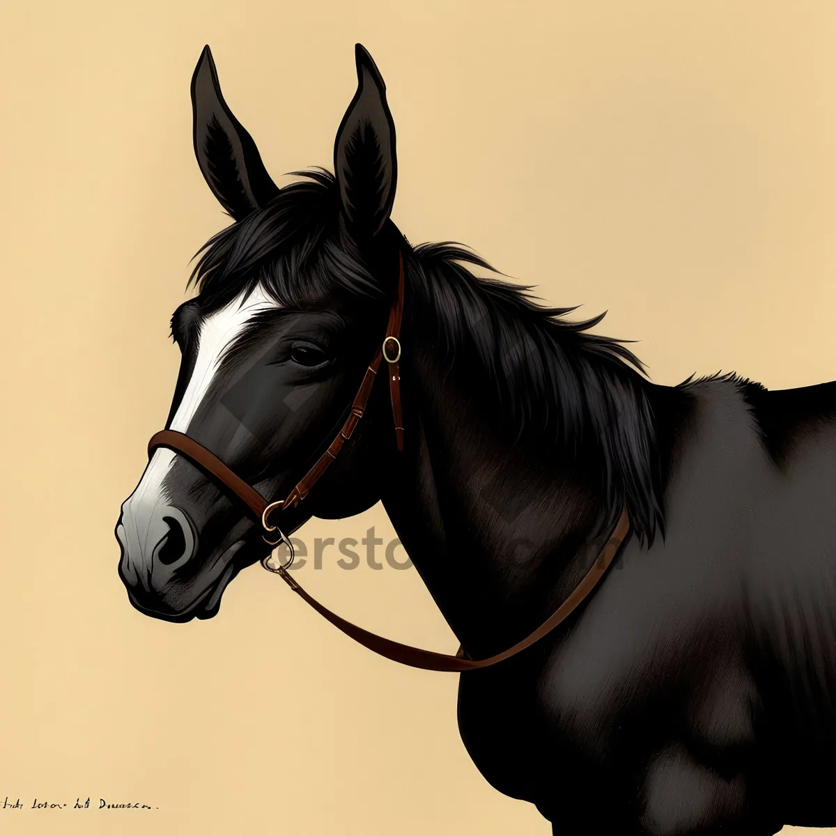 Picture of Brown Stallion wearing Snaffle Bit and Bridle