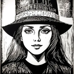 Stylish Black Sombrero Fashion Portrait