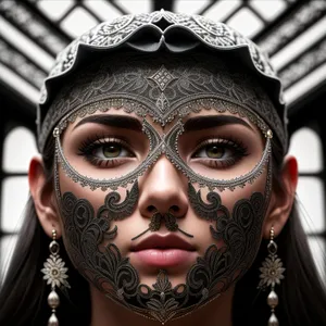 Mysterious Venetian Lady in Attractive Mask