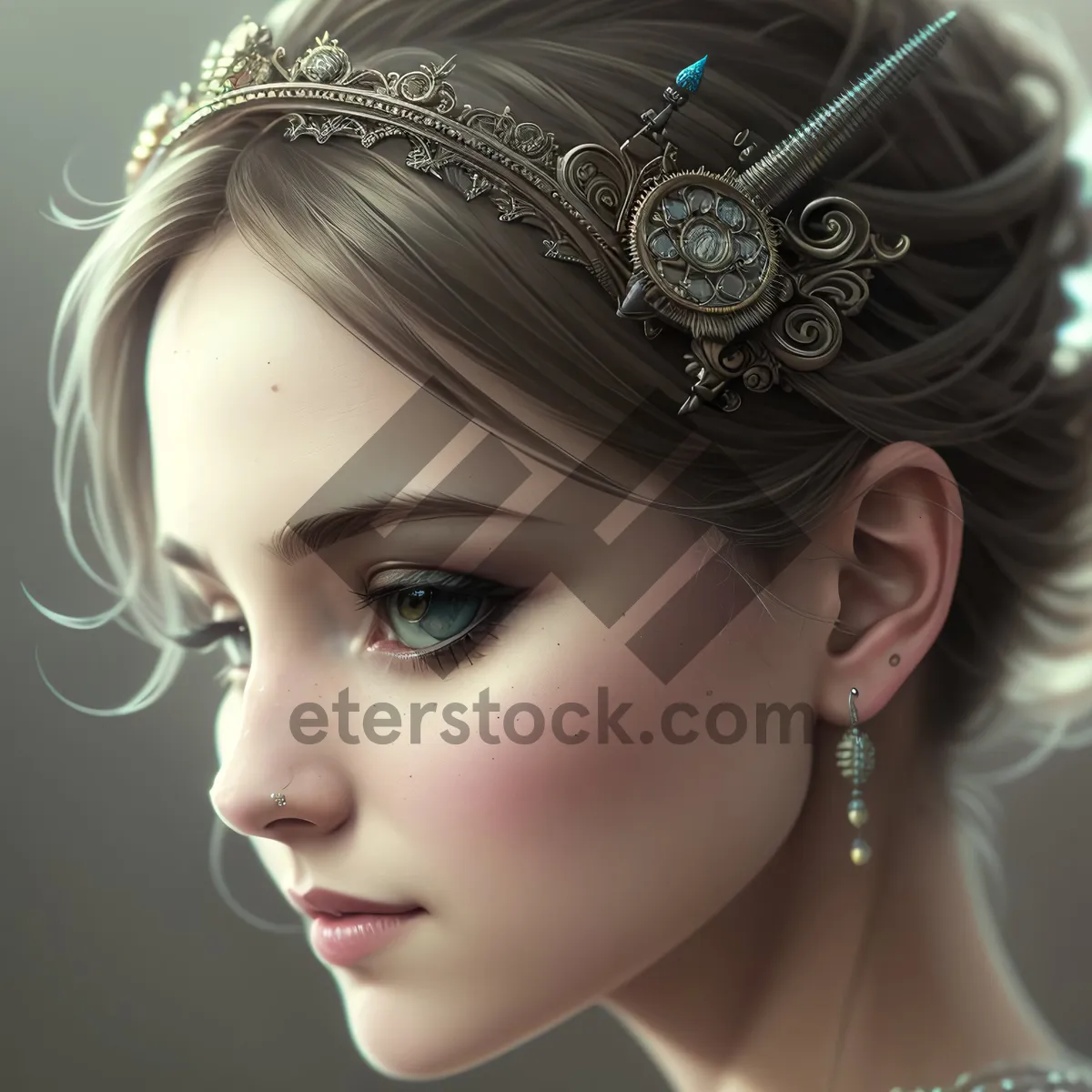 Picture of Royal Elegance: Sensual Crown Jewels Portrait