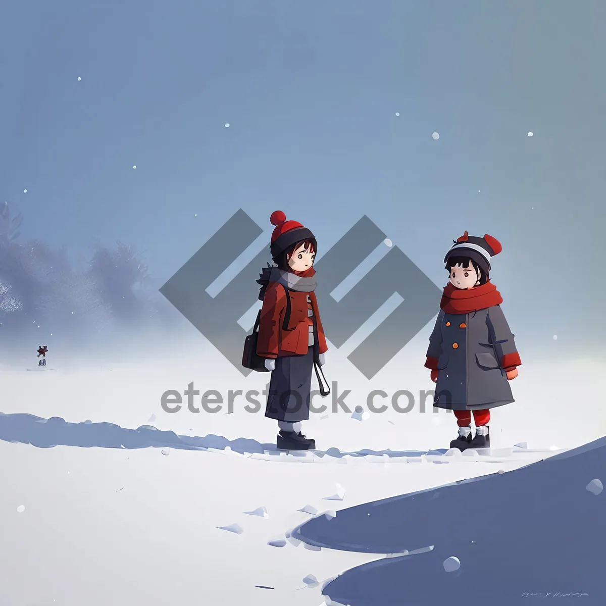 Picture of Winter Fun: Skiing on Mountain Slopes