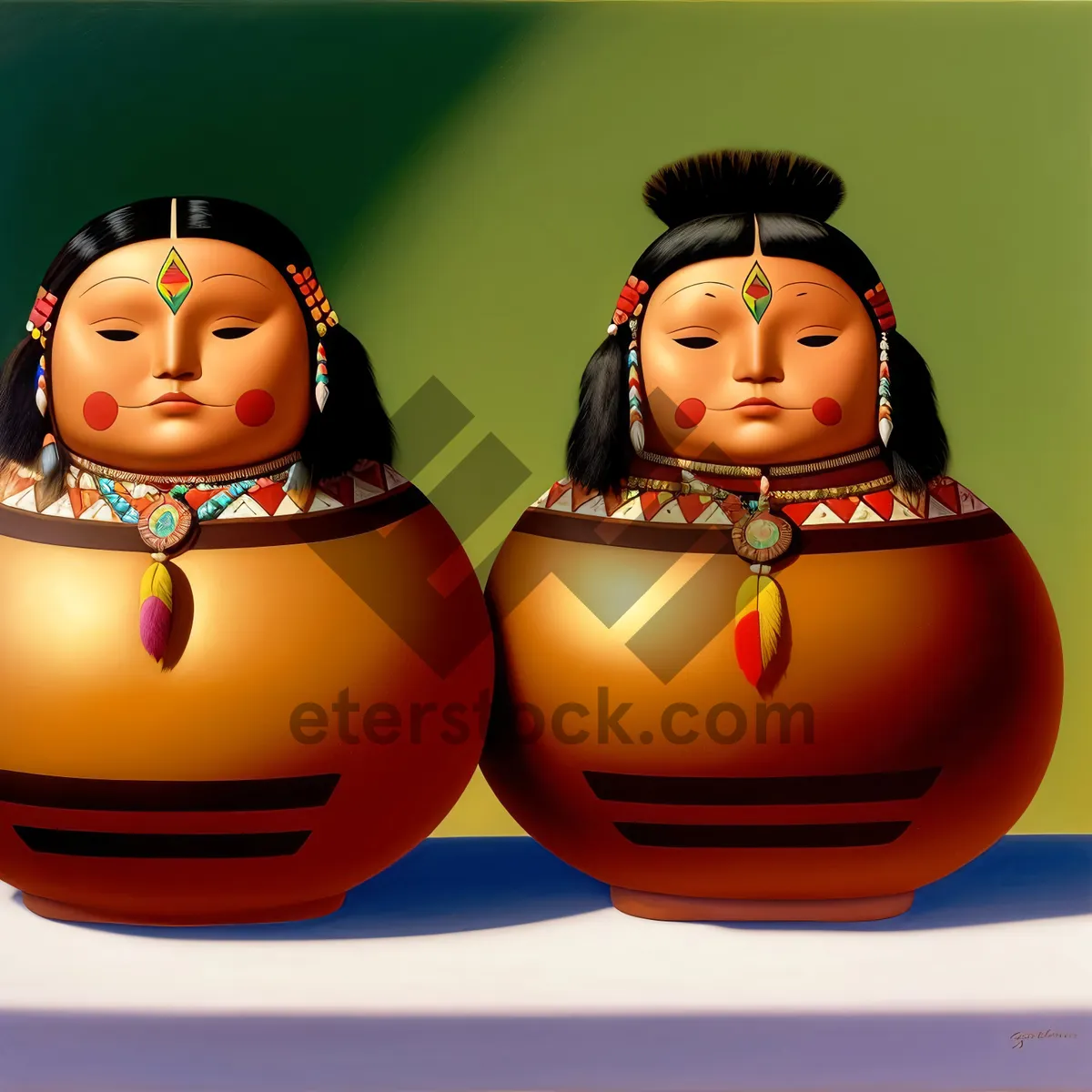 Picture of Pumpkin Toy Saltshaker Doll - Mother and Child Cartoon Souvenir