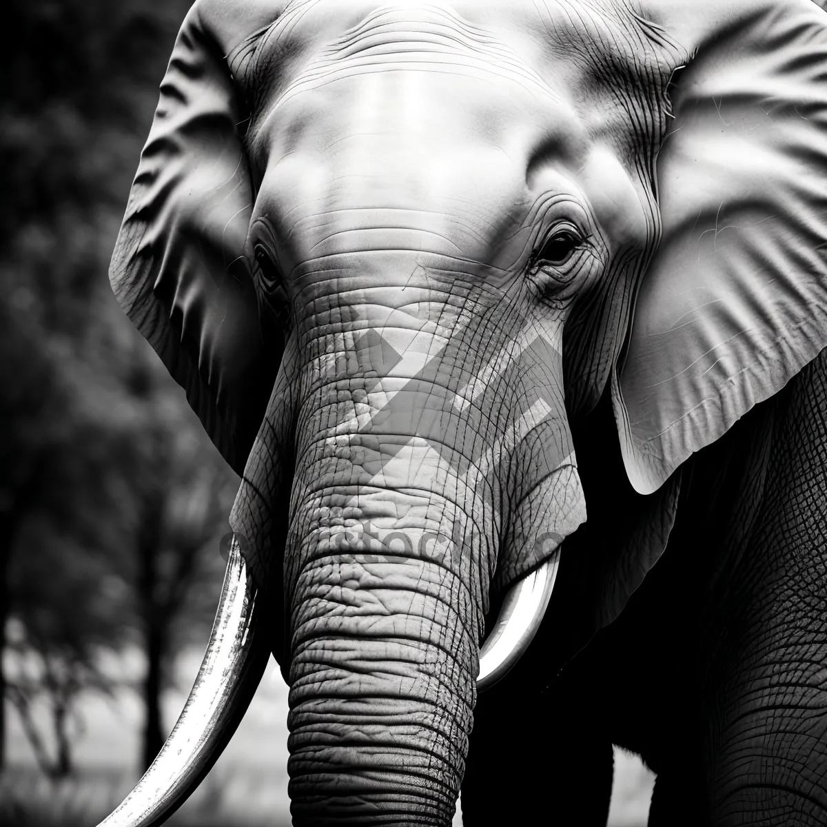 Picture of Majestic tusker roaming in South African safari