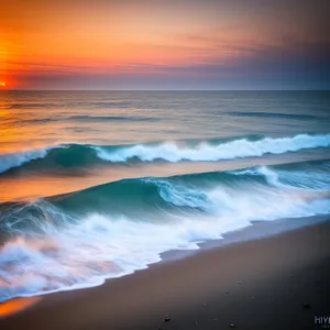 Tranquil Sunset on Sandy Beach - Tropical Paradise