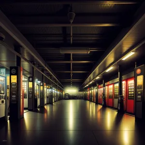 Urban Transport Hub: Glass-Encased Subway Station