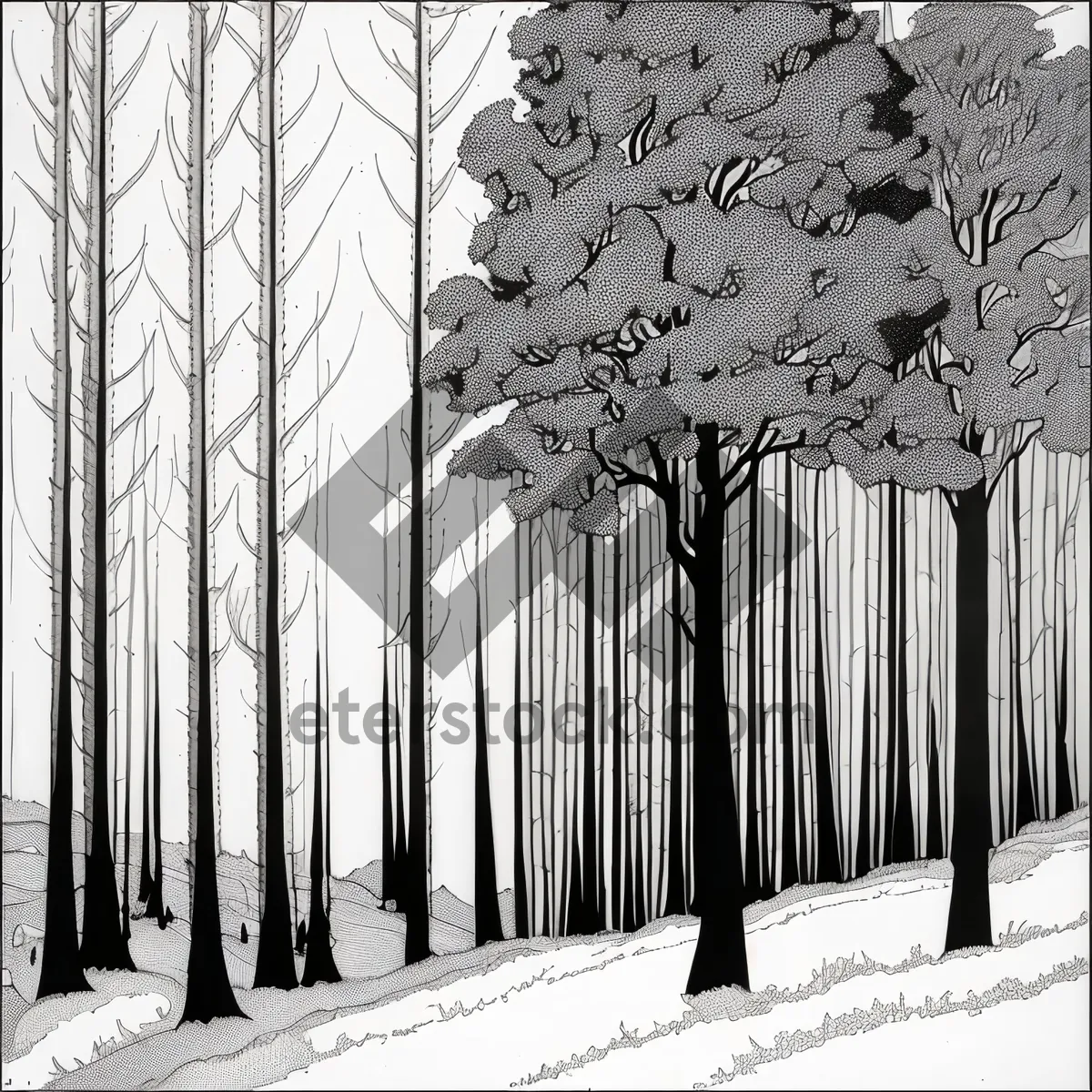 Picture of Winter Wonderland: Frosty Forest Landscape with Frozen Trees