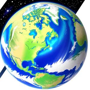 Global Earth Map: Interactive 3D Globe with Continents