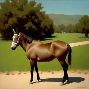 Graceful Stallion Galloping Through Lush Green Pasture