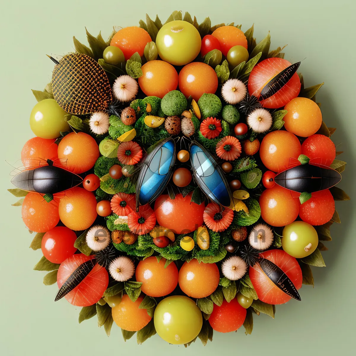 Picture of Fresh and Healthy Fruit Decoration for Holiday