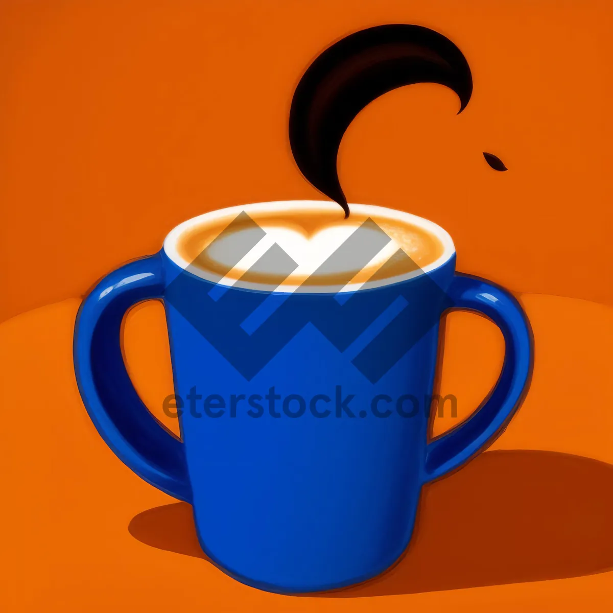 Picture of Black ceramic coffee mug on saucer