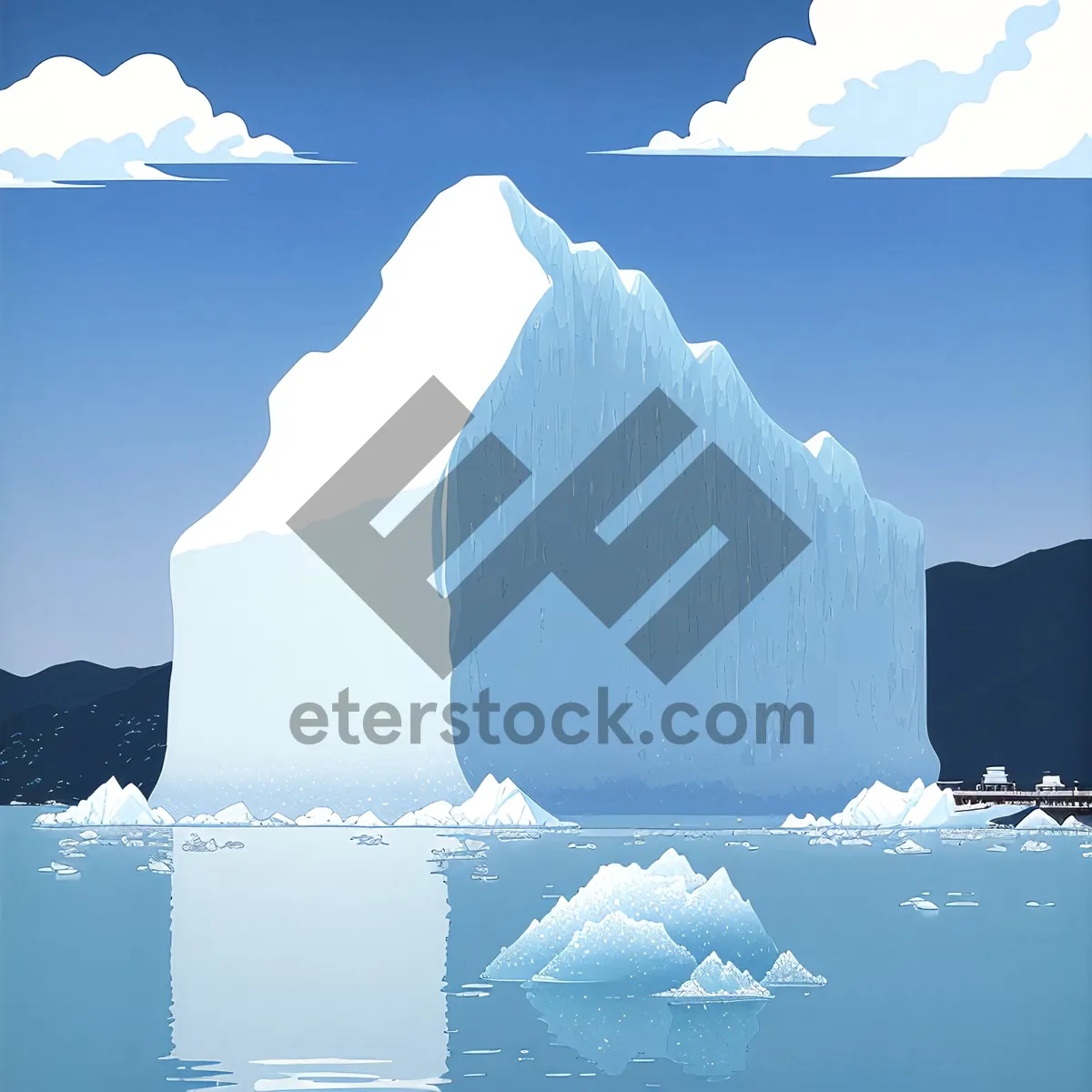 Picture of Snowy Glacier Sunset in Majestic Mountains
