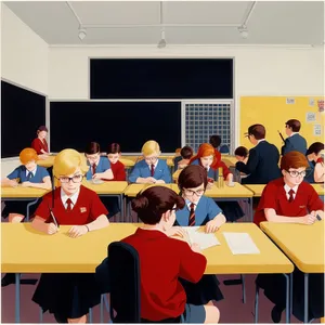 Corporate Meeting in Classroom: Teamwork at Work