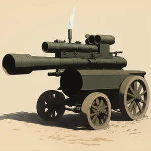 Vintage Military Tank Cannon: Powerful Armament of War