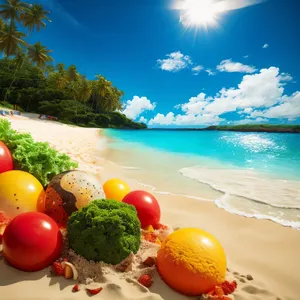 Fresh Vegetable Salad on the Beach