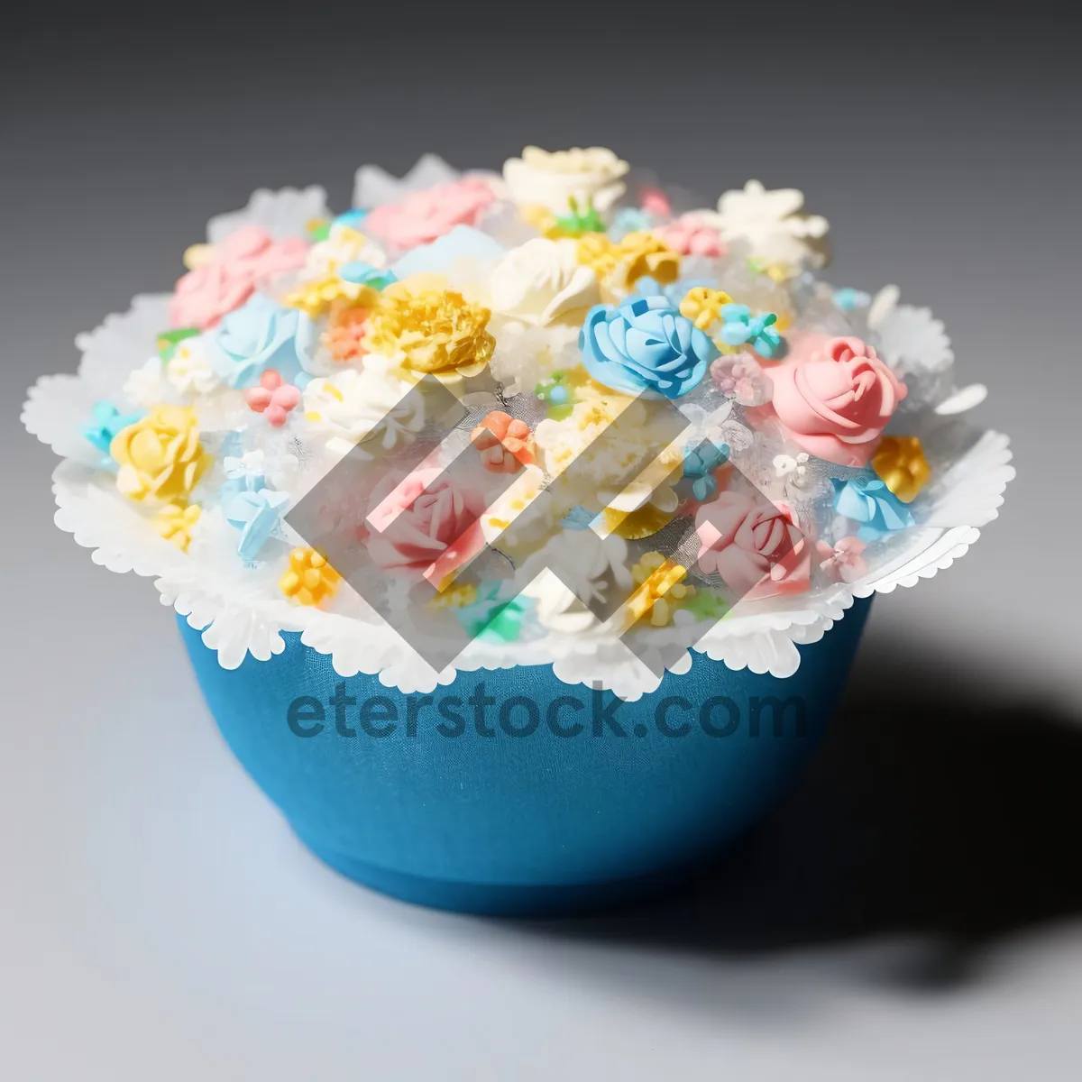 Picture of Pink Birthday Cupcake with Sprinkles and Chocolate Frosting