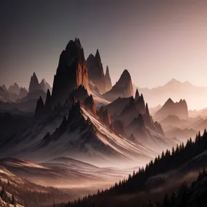Snow-capped mountain peaks amidst scenic alpine landscape
