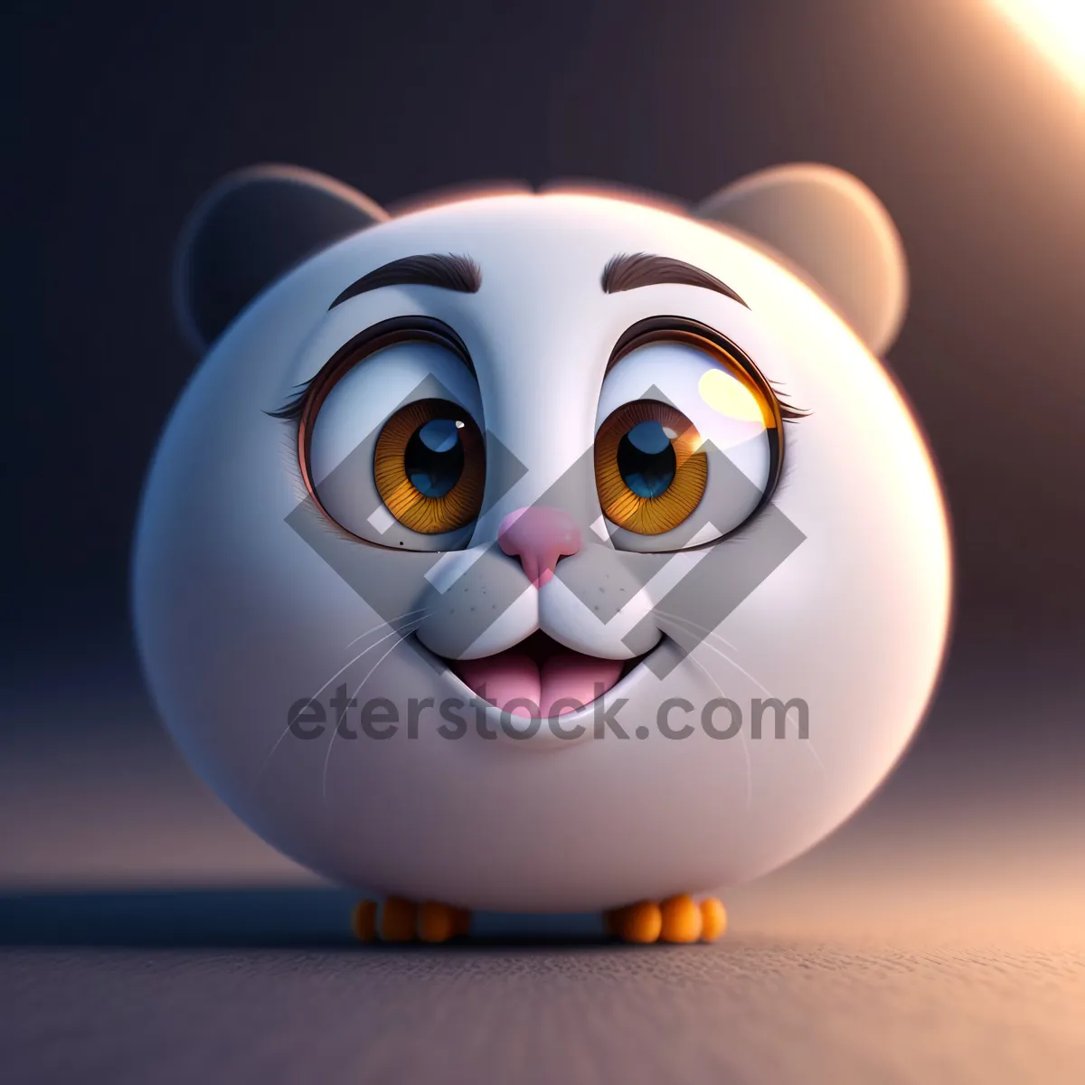 Picture of Happy Cartoon Character with Cute Eyebrows