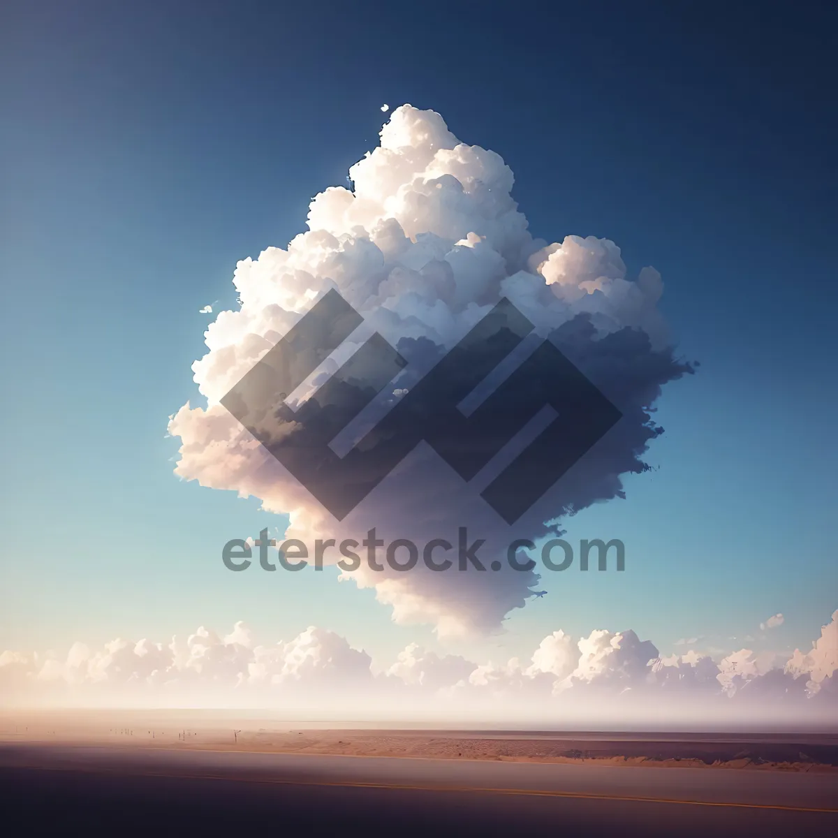 Picture of Vibrant Summer Skies with Fluffy Clouds