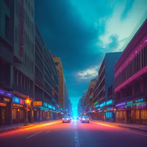 NightCity Motion Lights on Urban Road