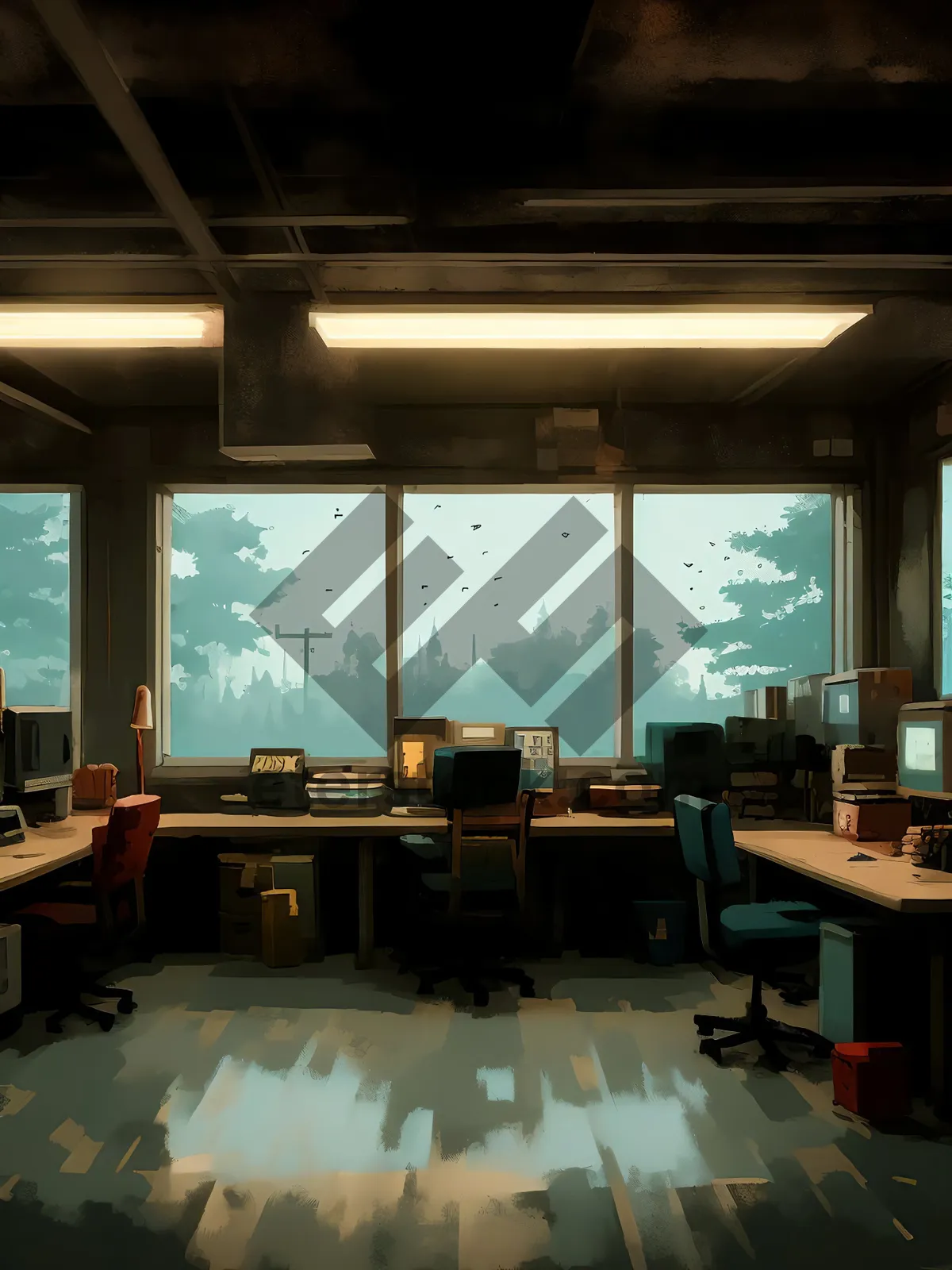 Picture of Modern luxury office interior with comfortable furniture and window