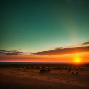 Golden Sunset over the Tropical Beach