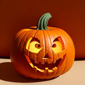 Spooky Halloween Jack-o'-lantern decoration in the dark