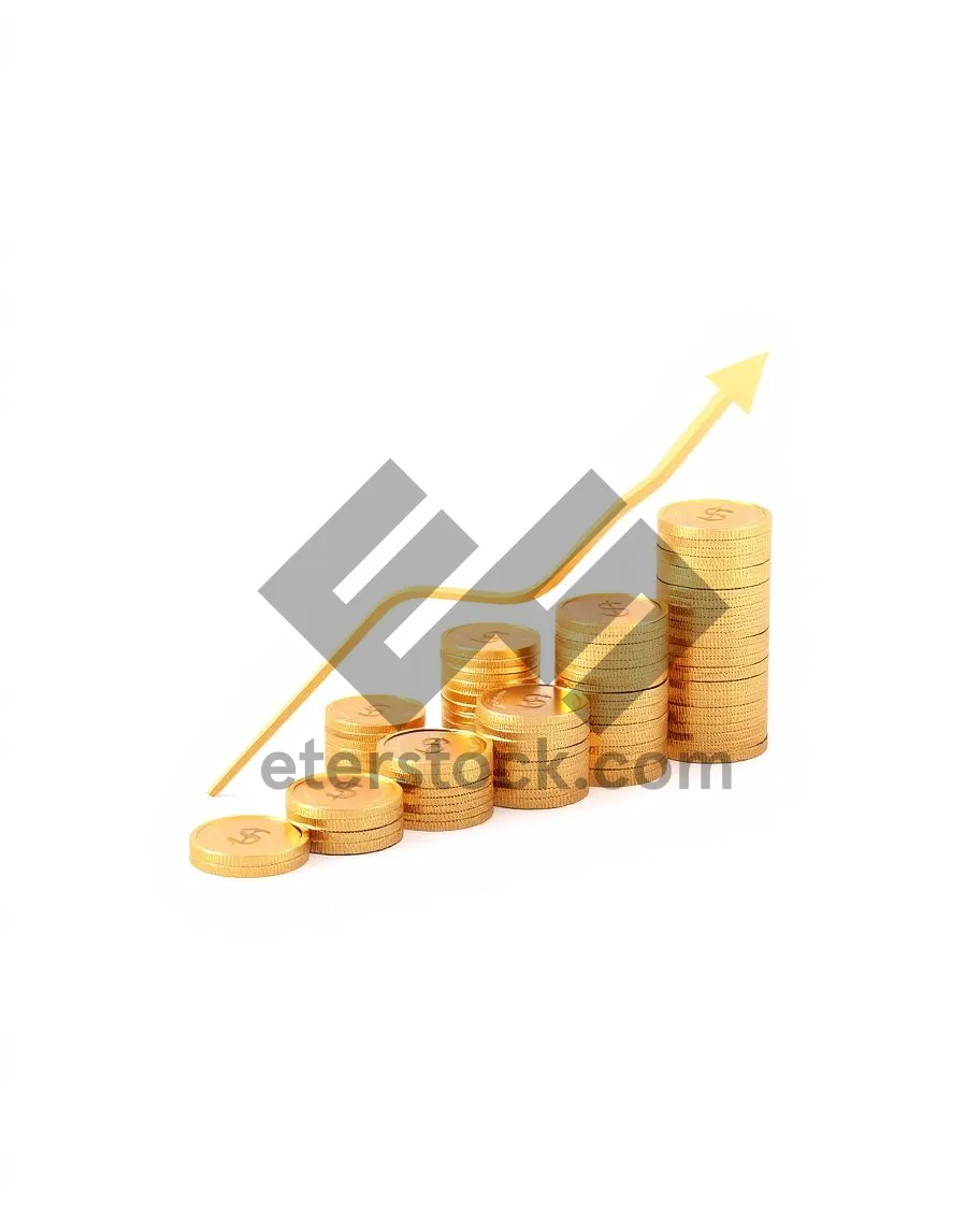 Picture of Golden Stack of Cash and Coins