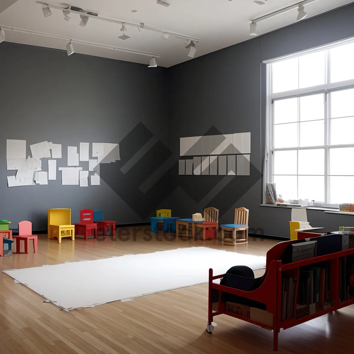 Picture of Modern Luxury Interior Design: Elegant Wood-Framed Window