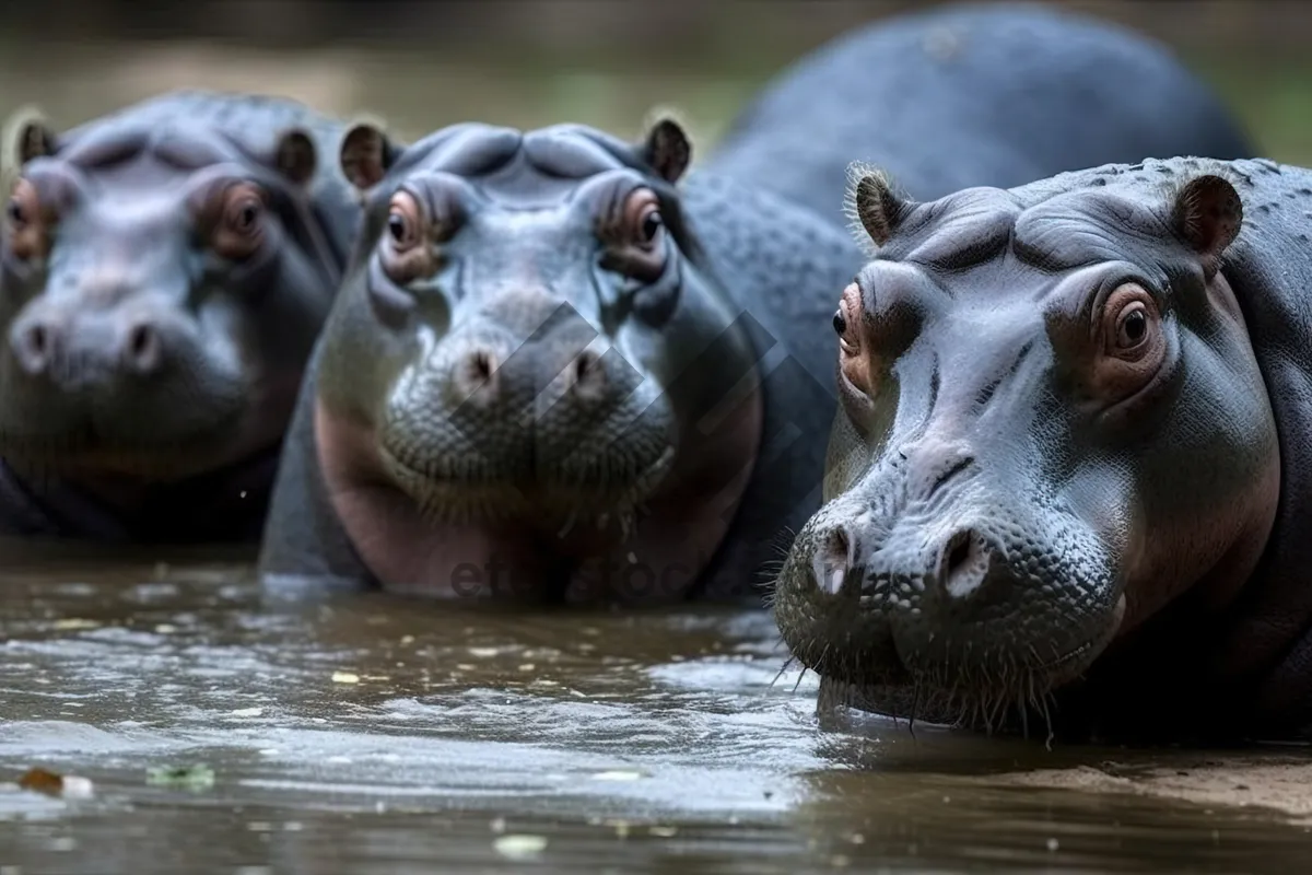 Picture of Wild Hippopotamus in Water Safari Encounter