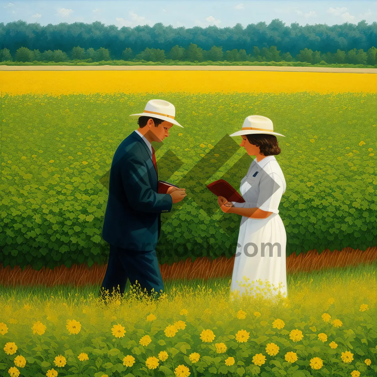 Picture of Vibrant Soybean Field basking in Sunny Summers