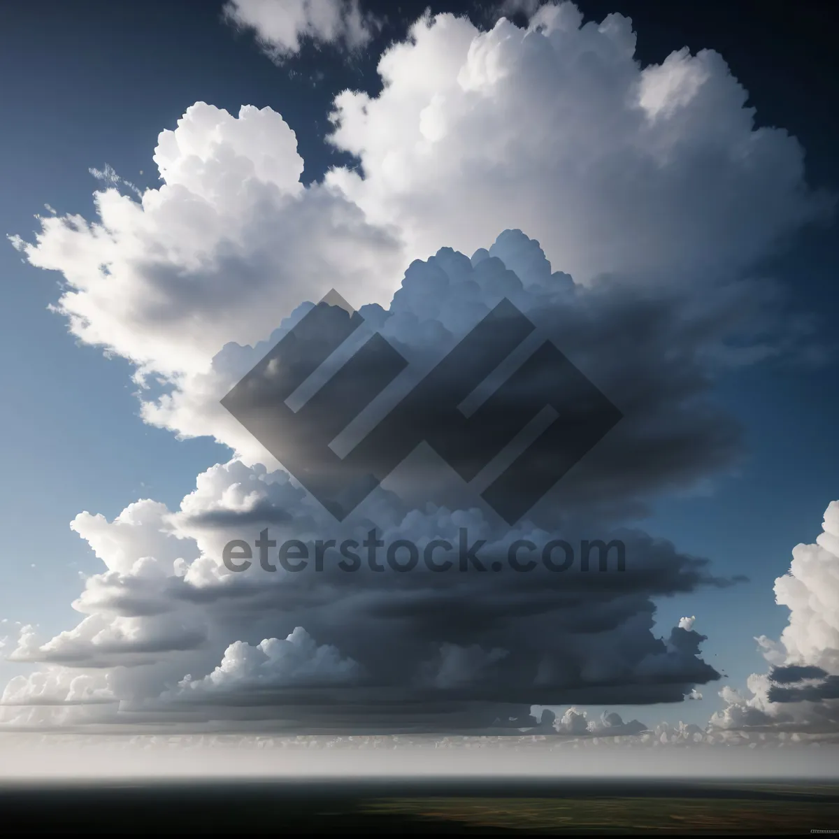 Picture of Vibrant Sky with Fluffy Clouds and Sunshine