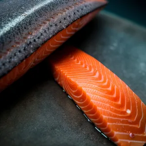 Delicious Fillet of Freshly-prepared Salmon Sushi