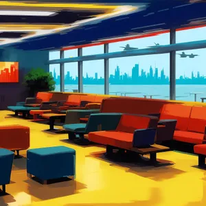 Modern and comfortable interior with stylish furniture