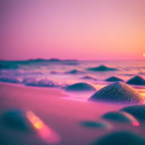 Vibrant Sunset over Desert Dunes