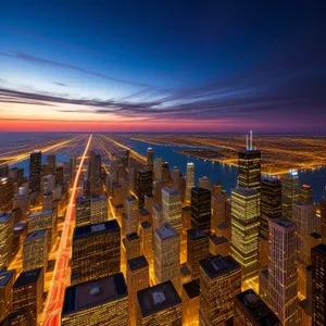 Dazzling Urban Nightscape: Captivating City Skyline