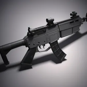 Assault Rifle in Action: Powerful Military Firearm