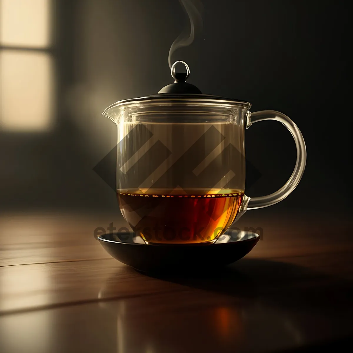 Picture of Hot herbal tea in glass mug