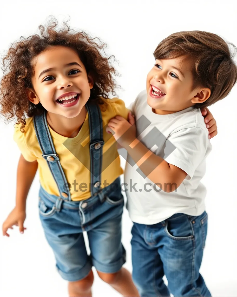 Picture of Attractive brunette woman smiling happily in studio portrait