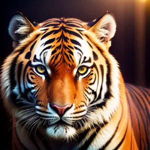 Majestic Tiger Cat in Wildlife Habitat.