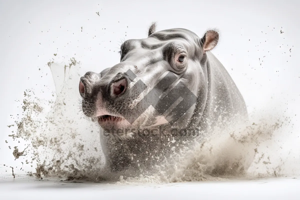 Picture of Safari wildlife watching hippos in water.