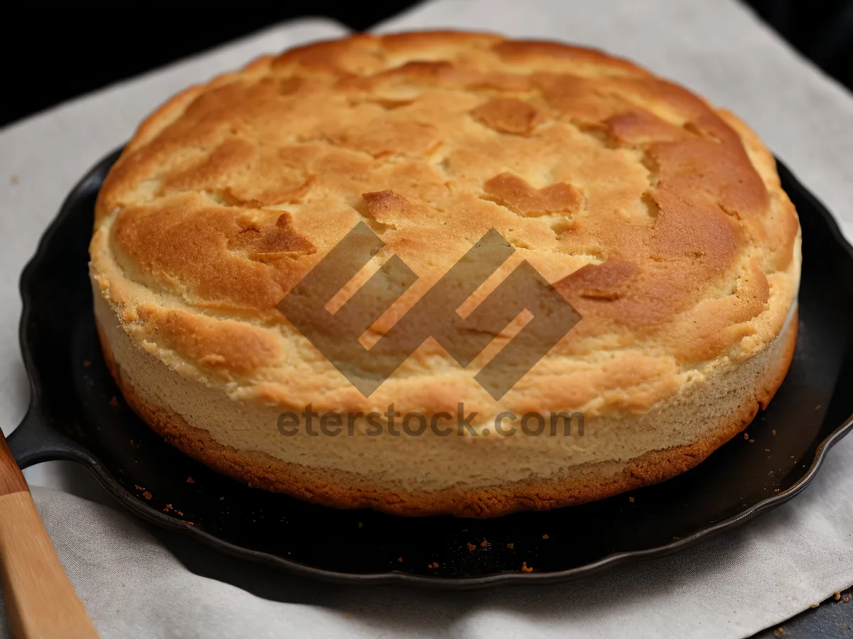 Picture of Delicious homemade pastry slice on white plate