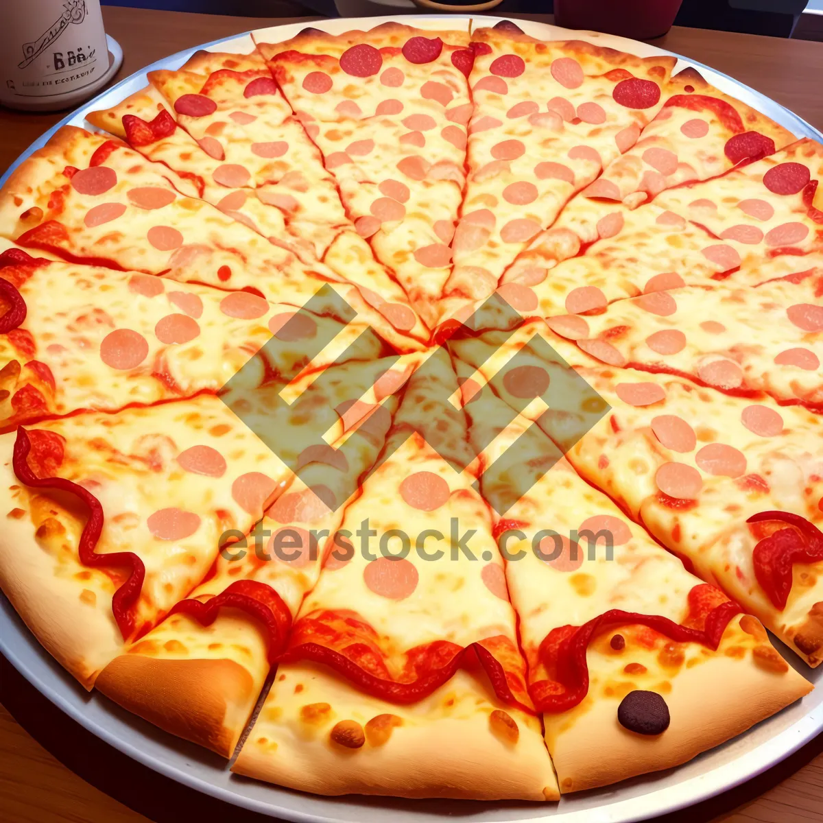 Picture of Delicious Gourmet Pizza with Cheese, Tomato, and Pepperoni