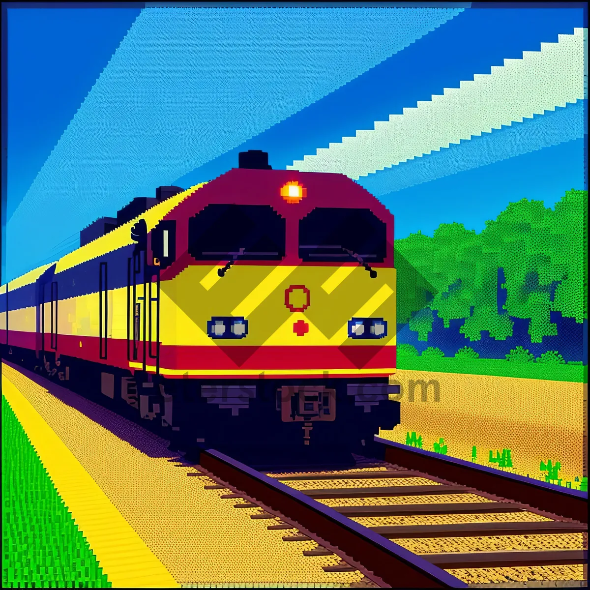 Picture of Fast Electric Train in Urban City