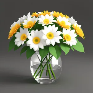 Bright Yellow Daisy Blossom in Floral Bouquet