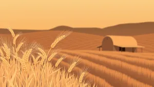 Scenic Summer Landscape with Wheat Field and Clouds