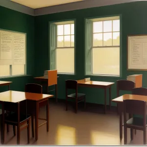 Luxurious Contemporary Classroom with Wood Furniture