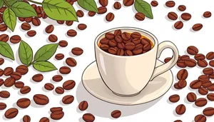 Morning cappuccino in a brown mug