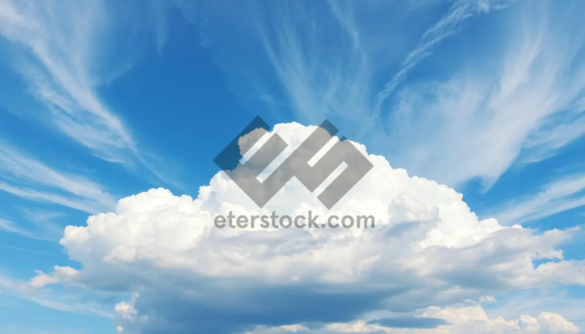 Picture of Vibrant Summer Sky Landscape with Fluffy Clouds