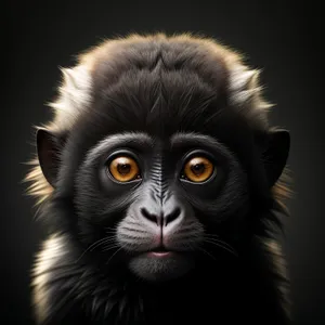Furry Baby Primate with Cute Cat-Like Face